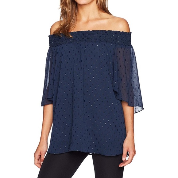Tahari Cecilia Off The Shoulder Blouse Size Medium - Picture 1 of 2